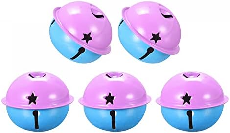 uxcell Jingle Bells 5pcs Purple Blue 40mm