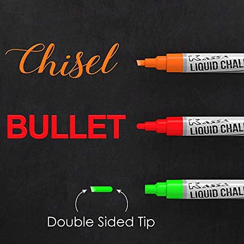 Kassa 10-Pack Neon Chalk Markers with Reversible Tips
