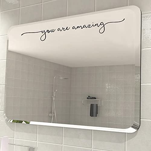You Are Amazing Mirror Sticker 17x2 Inch Black Vinyl Wall Decal