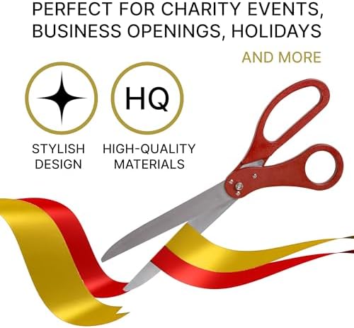 Grand Opening Ceremony Kit with 25 Inch Giant Red Scissors and Satin Ribbons