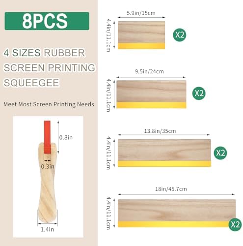 Gisafai 8 Pcs Screen Printing Squeegee Set