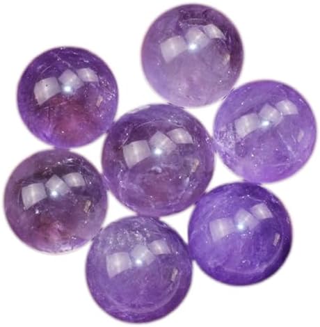 7 Pcs Amethyst Round Smooth Beads for DIY Jewelry Chakra Balancing