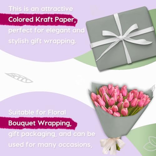PerkHomy 178 x 120 Light Grey Kraft Paper Roll