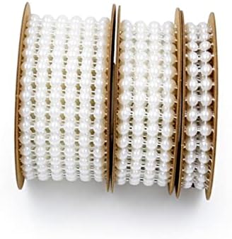 NUOBESTY 6 Rolls Wedding Bead Ribbon Decorative Band