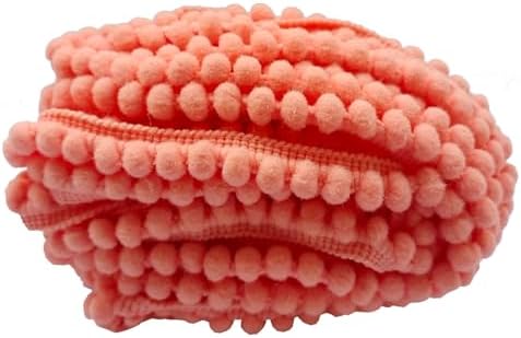 Mini Pom Pom Trim 8 Yards Peach 5mm Ball Fringe for Sewing