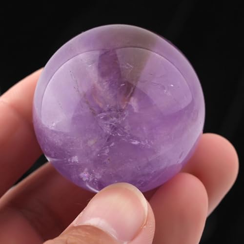 7 Pcs Amethyst Round Smooth Beads for DIY Jewelry Chakra Balancing