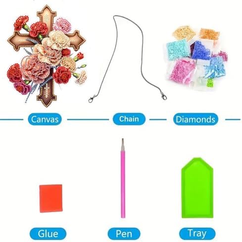 Beautiful Flower Cross Bird Diamond Art Kit 5D DIY
