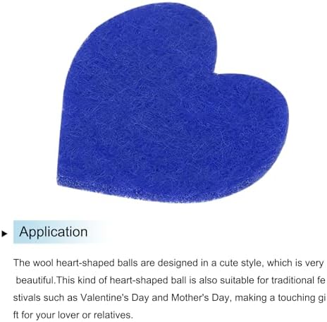 MECCANIXITY Felt Heart Pom Pom 3 Inch Blue Pack of 100