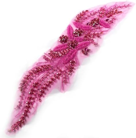 Hot Pink Rhinestone Applique Embellishments for Sewing