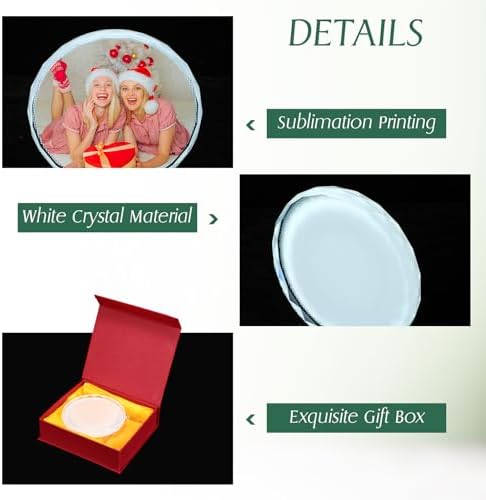 Didaey 2 Pcs Sublimation Crystal Photo Frame DIY Gift Decor