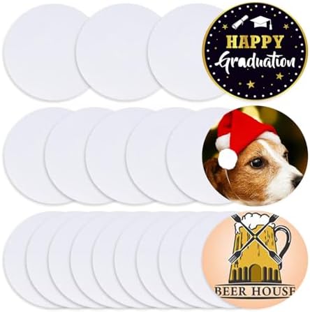 20 Pcs 35 Inch MDF White Sublimation Drink Coasters