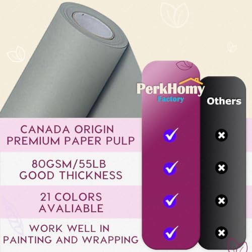 PerkHomy 178 x 120 Light Grey Kraft Paper Roll