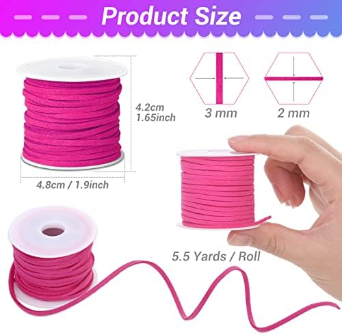 Cridoz Faux Suede Cord 25 Rolls for Jewelry Crafting