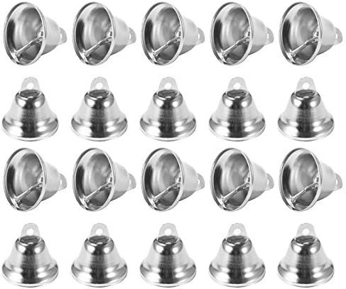Eowpower 20 Pack 38mm Silver Craft Bells for Decor
