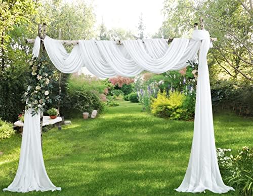 24 Feet White Chiffon Table Runner Fabric