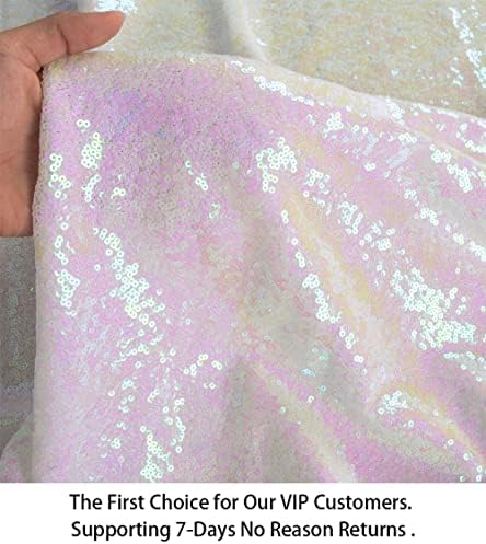 ShiDianYi 3 Feet Transparent White Sequin Fabric