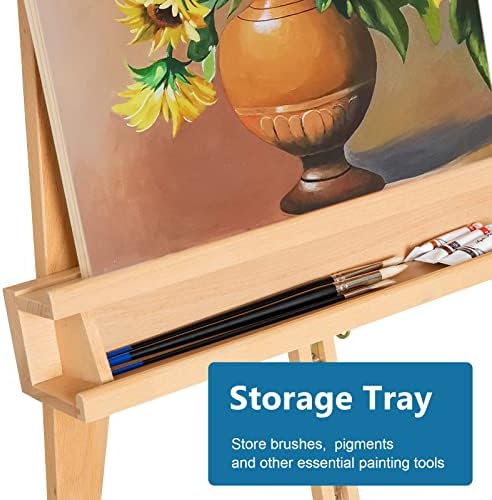 Somime Large A-Frame Studio Easel with Brush Storage