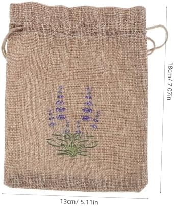 8pcs Lavender Canvas Drawstring Pouches for Jewelry and Small Items