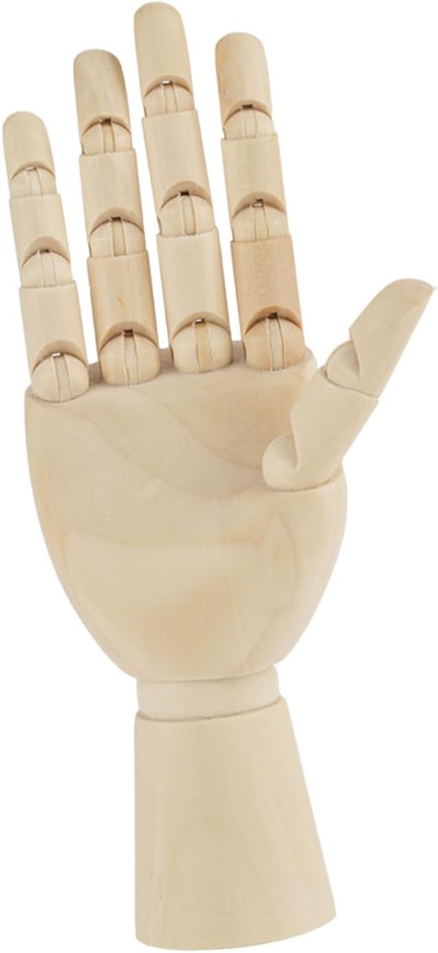 Hyuduo Art Mannequin Hand Model Wooden Sculpture 7 Inch Right Hand