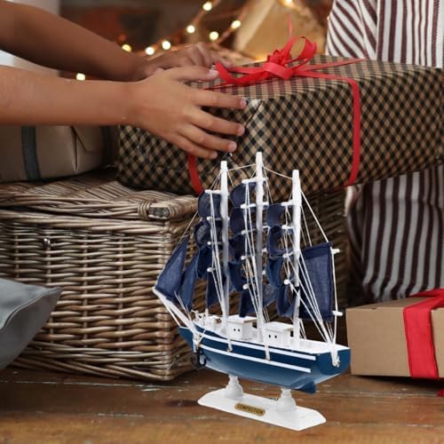 Veemoon Coastal Tabletop Miniature Sailing Boat Wooden Model Ship Decor