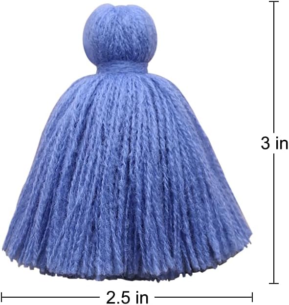 4 Blue Tassels for Crafts and Pillow Decor