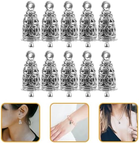 EXCEART 10pcs Silver Bell Charms for Crafts and Jewelry