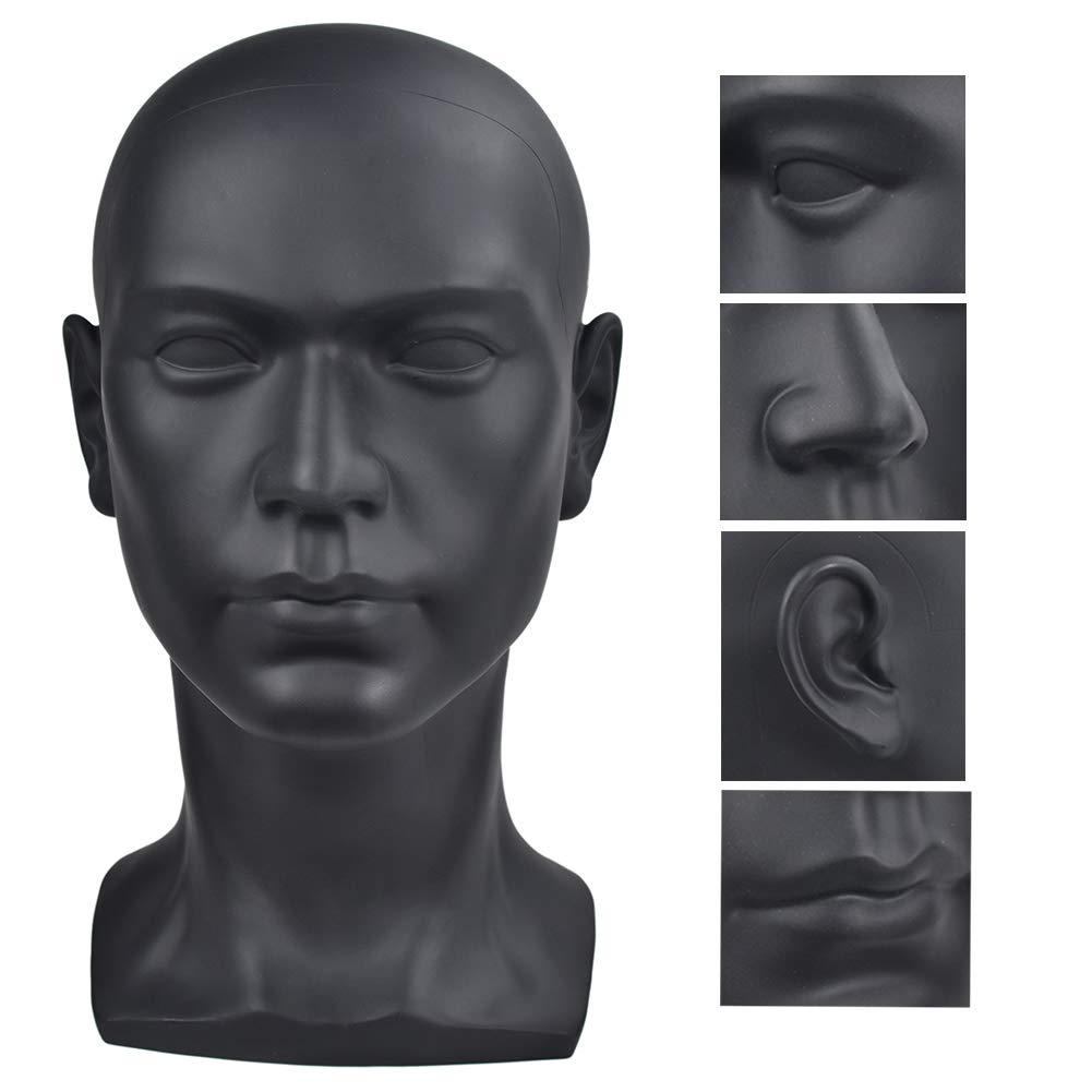 PVC Mannequin Head Black Male Display Model