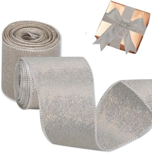 Voccim 16 Inch Glossy White Yarn Ribbon 5 Yd x 2 Rolls