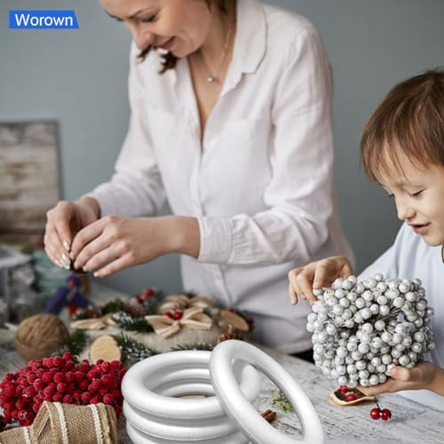 Worown 8 Pcs Foam Wreath Forms 8 12 Inch