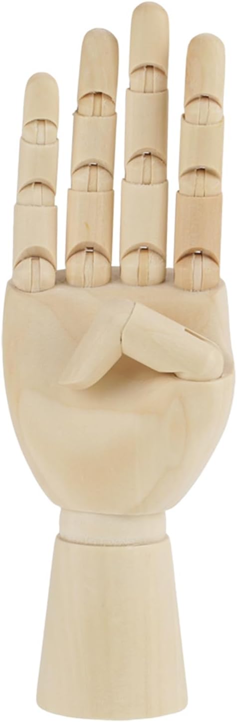 Hyuduo Art Mannequin Hand Model Wooden Sculpture 7 Inch Right Hand