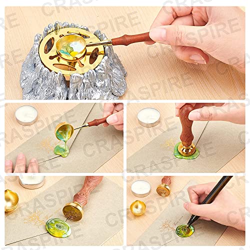 CRASPIRE Castle Wax Seal Stamp with Wooden Handle