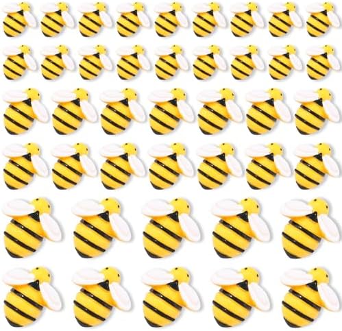 120Pcs Bumble Bee Decor Resin Charms for DIY Crafts