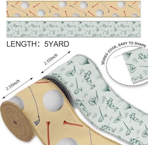 YKW 2 Rolls Golf Ribbon - 25 Inch x 5 Yards Each