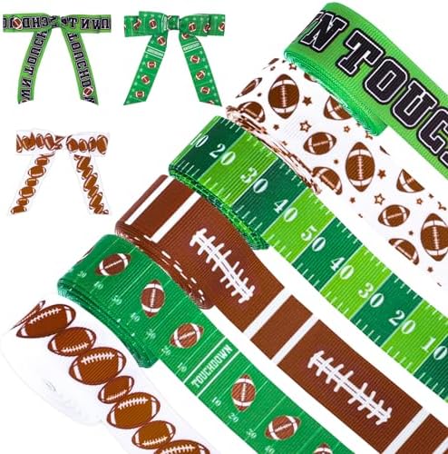 Whaline Football Grosgrain Ribbon 6 Rolls 7 8 Inch 30 Yards