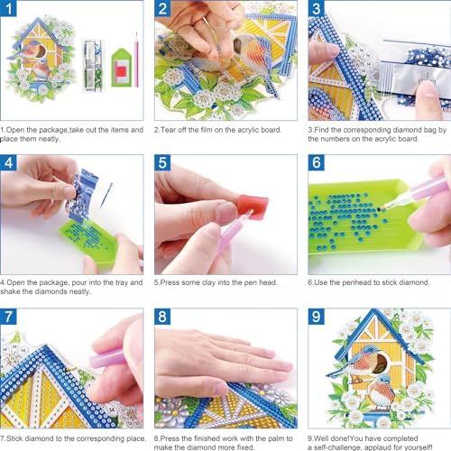 DIY Diamond Art Pendant Ornament with Chain