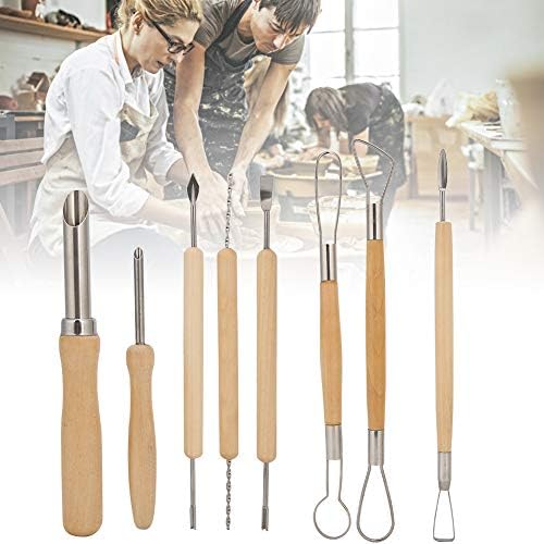 8pcs Ceramic Clay Sculpture Tools Set for Art and Pottery