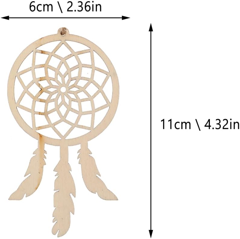 EXCEART Unfinished Wood Dream Catcher 40Pcs