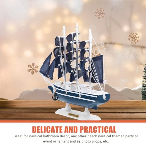 Veemoon Coastal Tabletop Miniature Sailing Boat Wooden Model Ship Decor