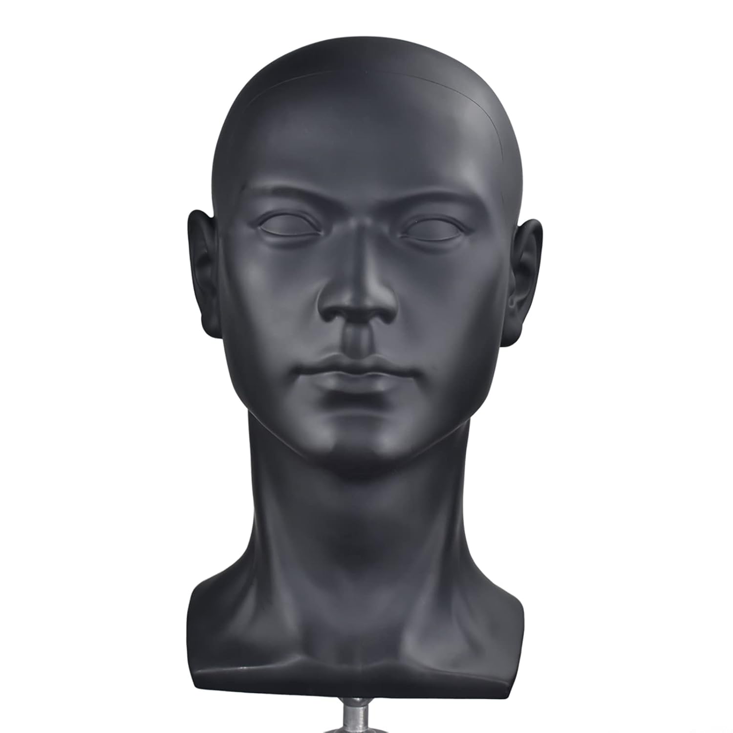 Miaomanzi PVC Mannequin Head Black Male Display Dummy Model