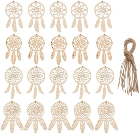 EXCEART Unfinished Wood Dream Catcher 40Pcs