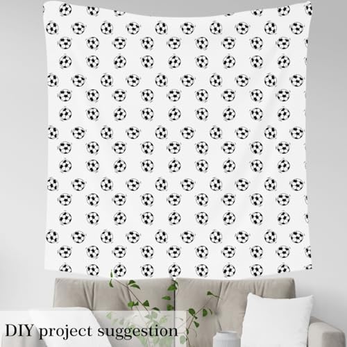 Feelyou Soccer Ball Upholstery Fabric 1 Yard Black White