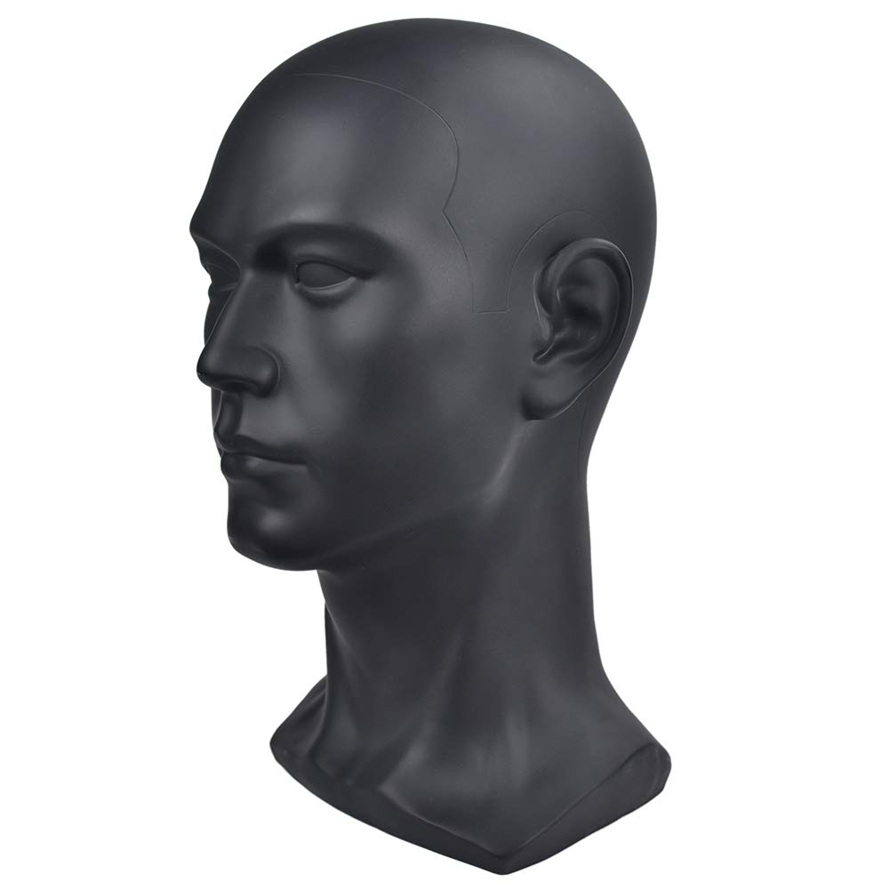 PVC Mannequin Head Black Male Display Model