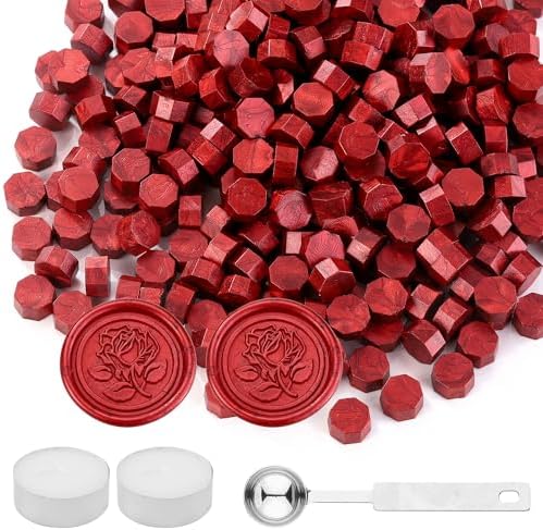 Yoption 300 Piece Wind Red Wax Seal Beads Set
