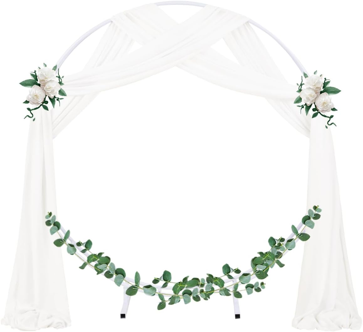 Socomi Ivory Sheer Chiffon Arch Draping Fabric 1 Panel 6 Yards
