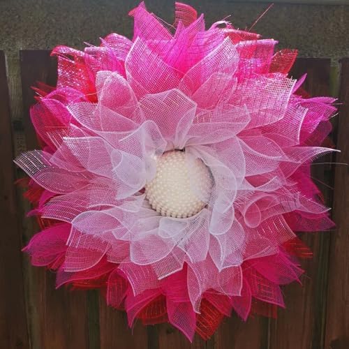 4 Rolls Deco Mesh Ribbon for Valentine Wreath Making Supplies
