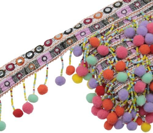 Yalulu Rainbow Fringe Trim for DIY Crafts and Sewing Projects