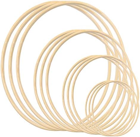 12pcs Bamboo Floral Hoop Wreath Set for DIY Crafts