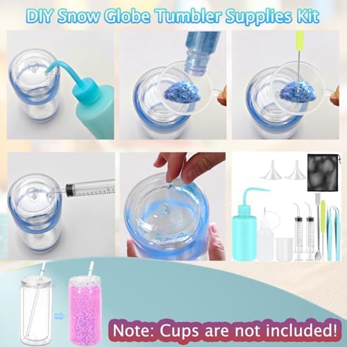 CHENGLAI 12 PCS Snow Globe Tumbler Kit for DIY Crafts