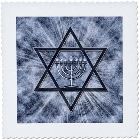 3dRose qs_52283_1 Hanukkah Menorah Quilt Square