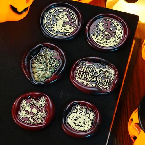 WASOHLING Halloween Wax Seal Stamp Witch Cat 25mm